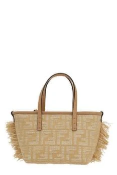 Fendi | Fendi Mini Roll FF Jacquard Fringed Tote Bag