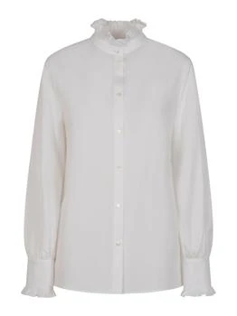 Valentino | Valentino Ruffled High-Neck Button-Up Shirt