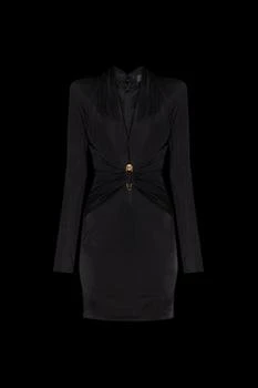 Versace | Versace Long-Sleeved V-Neck Mini Dress