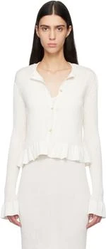 Jil Sander | Off-White Long Sleeves Frill Detail Cardigan