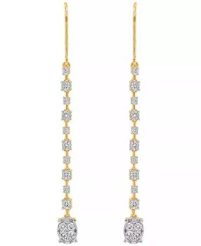 Macy's | Diamond Long Drop Earrings (1 ct. t.w.) in 14K Yellow Gold