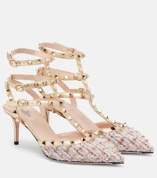 Valentino | Rockstud 65 tweed and leather pumps