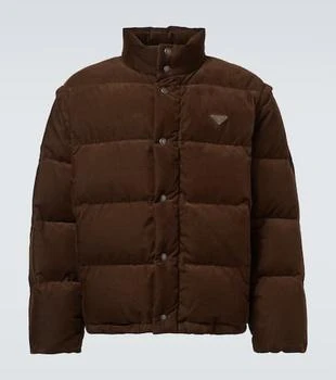 Prada | Convertible cotton corduroy down jacket