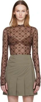 SSENSE Exclusive Brown Moonogram Flock LS Highneck Top