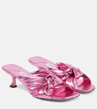 Jimmy Choo | Avenue 50 metallic leather mules