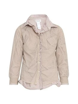 MAISON MARGIELA | Layered Check Gathered Shirt