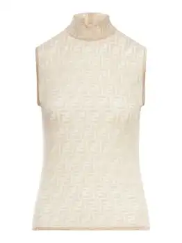Fendi | Fendi Monogrammed High-Neck Sleeveless Top