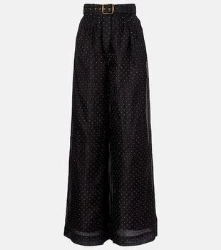 Zimmermann | Polka-dot linen and silk wide-leg pants