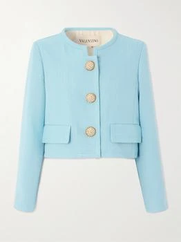 Valentino | Cropped Canvas Jacket - Light blue - IT40