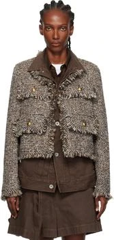 Sacai | Brown Tweed Denim Jacket