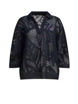 Brunello Cucinelli | Brunello Cucinelli Open-Knit Sequined Polo Knitted Top