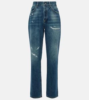 Dolce & Gabbana | Distressed high-rise straight jeans