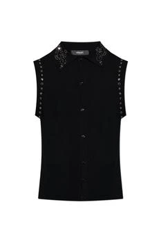 Versace | Versace Embellished Sleeveless Knitted Top