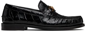 Versace | Black Croc-Effect Medusa 
95 Loafers