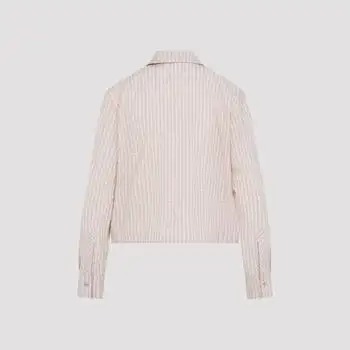Moncler | Moncler Gingham Logo Patch Zip-Up Shirt