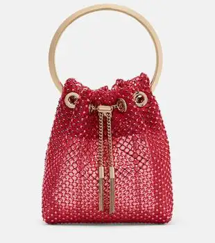 Jimmy Choo | Bon Bon Small embellished satin bucket bag