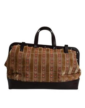 Dolce & Gabbana | Velvet Leather Jacquard Travel HandMen's Men's Bag (Pre-Owned)