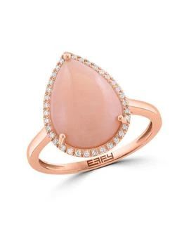 Effy | 14K Rose Gold, Opal 
0.10 TCW Diamond Ring