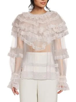 Dolce 
Gabbana | ​Striped Ruffled Top