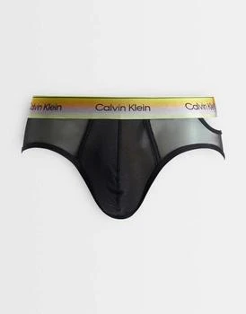 Calvin Klein Calvin Klein Pride Mesh hip briefs in black with rainbow waistbands