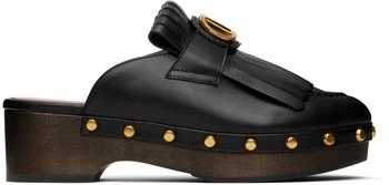 Valentino | Black VLogo Signature Fringed Calfskin Clogs