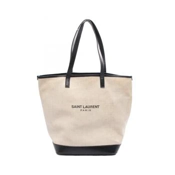 Yves Saint Laurent | ivory Canvas Leather Tote Bag (Pre-Owned)