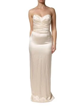 Dolce & Gabbana | Satin Strapless Sheath Maxi Women's Dress (Pre-Owned)