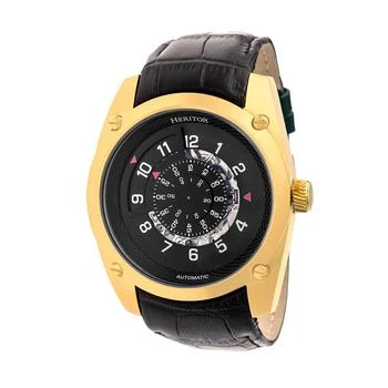 Heritor Automatic Daniels Gold & Black Leather Watches 43mm