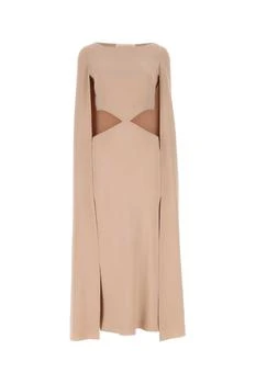 Valentino | Valentino Cut-Out Pleated Cape Dress