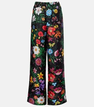 Gucci | Floral silk twill wide-leg pants