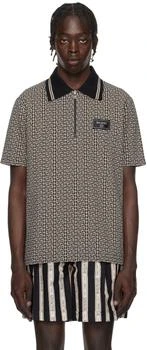 Balmain | Black & White 'PB' Labryinth Polo