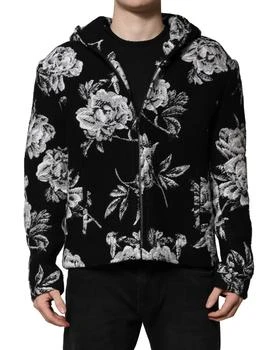Dolce & Gabbana | Wool Floral Printed Men Hooded Men's Jacket