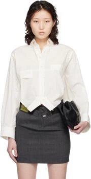 MM6 | Off-White Mirrored Cotton Poplin Shirt