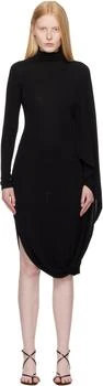 Stella McCartney | Black Asymmetric Cape Midi Dress
