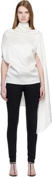 Magda Butrym | White Silk Asymmetric Scarf Blouse