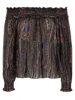 Yves Saint Laurent | Saint Laurent Off-Shoulder Smocked Blouse