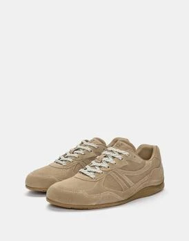 Pull&Bear Split leather sneakers in brown
