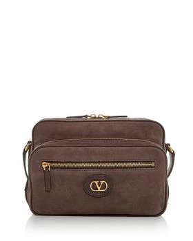 Valentino Antibes VLogo Suede & Leather Camera Crossbody Bag