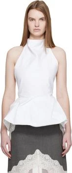 Magda Butrym | White Halter Peplum Blouse
