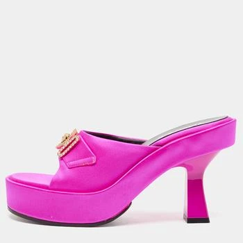 Versace | Versace Fuchsia Satin Medusa Biggie Mules Size 38