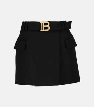 Balmain | Low-rise wool miniskirt