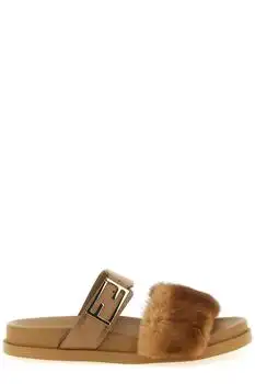 Fendi | Fendi Feel FF Buckle Double-Band Slides
