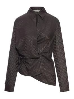 Fendi | Fendi FF Jacquard Asymmetric Long-Sleeved Shirt
