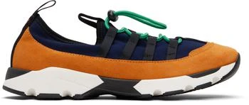 Marni | Navy & Orange Lycra Lace-Up Running Sneakers