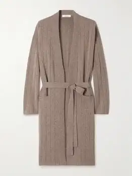 Max Mara | Belted Ribbed-knit Cashmere Cardigan - Camel
