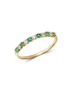Bloomingdale's | Emerald & Diamond Stacking Ring in 14K Yellow Gold
