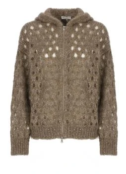 Brunello Cucinelli | Brunello Cucinelli Dazzling Net Hooded Cardigan
