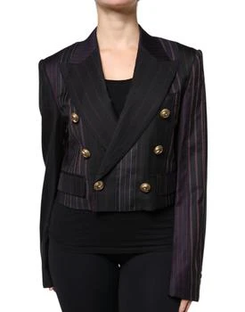 Dolce & Gabbana | Stripes Wool Cropped Blazer Coat Women's Jacket (Pre-Owned)