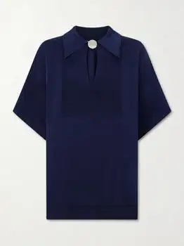 Jil Sander | Knitted Polo Shirt - Navy