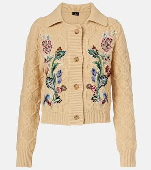 ETRO | Embroidered wool and cashmere cardigan